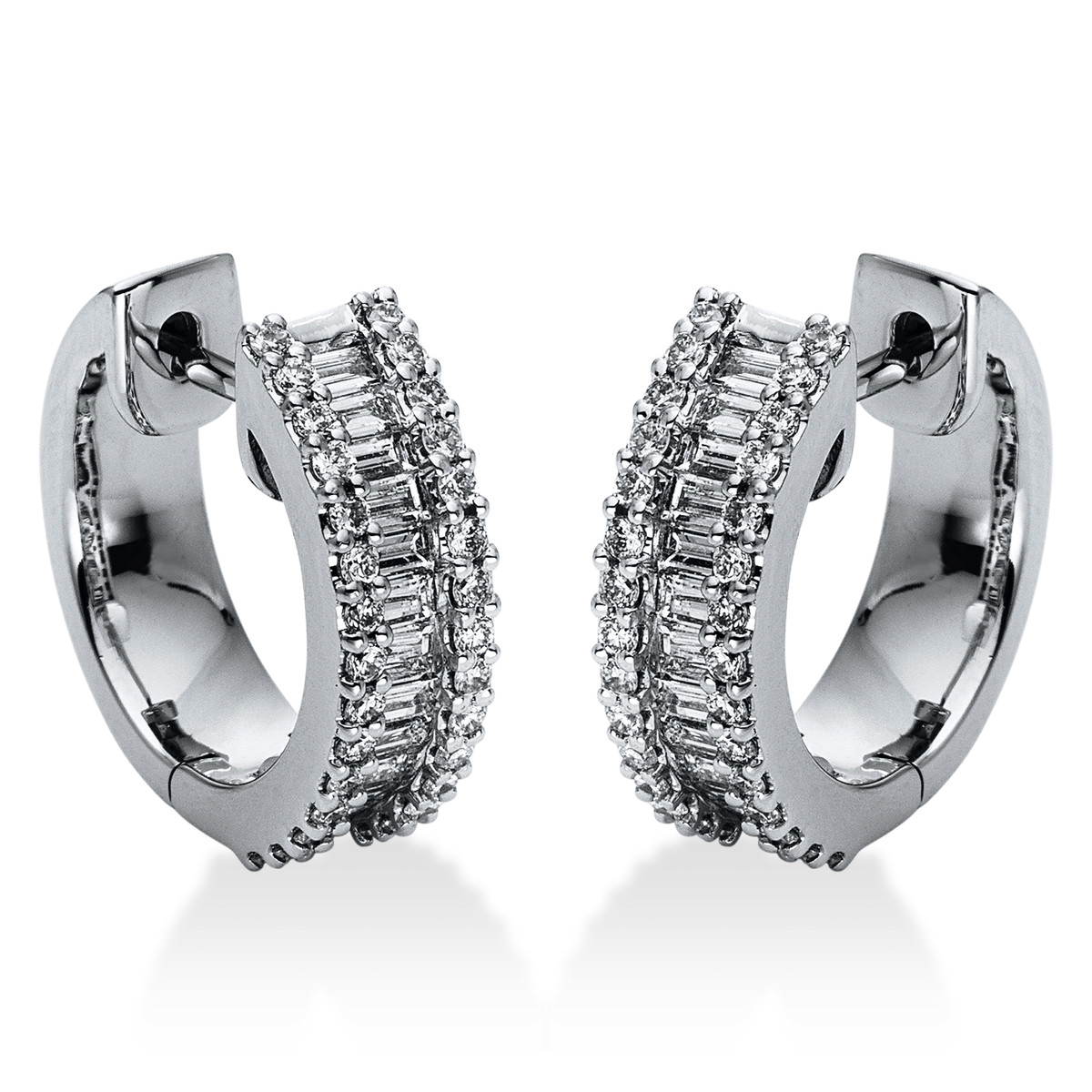 2H385W Creolen Weißgold 18kt 0,96 Diamantschmuck mit 84 Diamanten - 2H385 – Bild 1