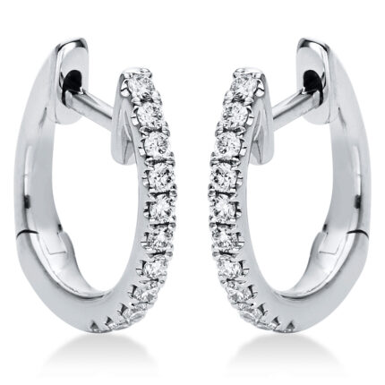 Creolen Weißgold 18kt 0,17 Ohrschmuck mit 22 Diamanten - 2H893