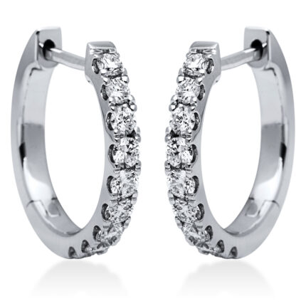 Creolen Weißgold 18kt 0,74 Diamantschmuck mit 18 Diamanten - 2I832