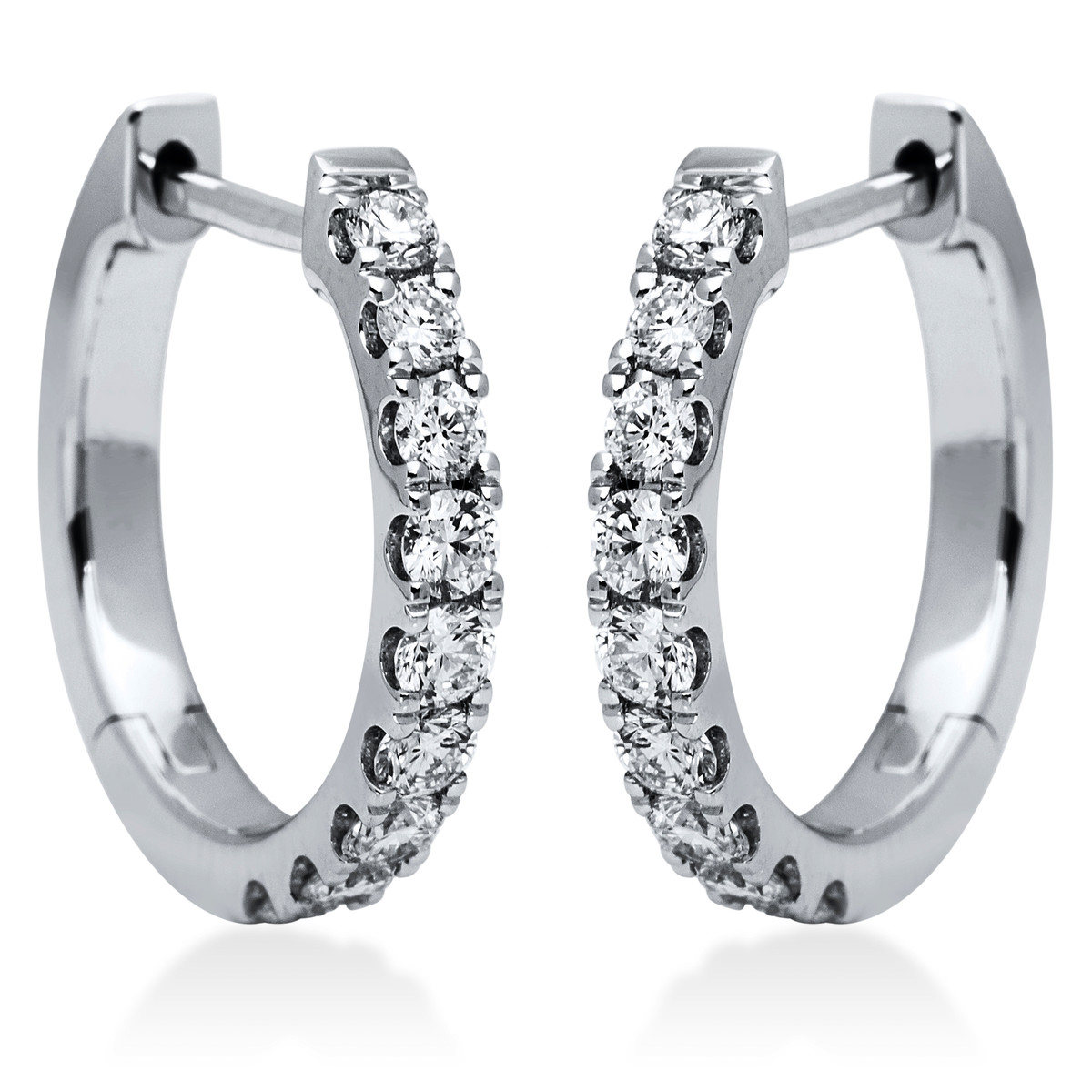 2I832W Creolen Weißgold 18kt 0,74 Diamantschmuck mit 18 Diamanten - 2I832 – Bild 1