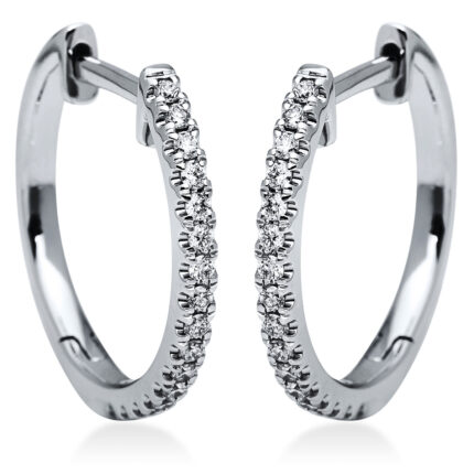 Creolen Weißgold 18kt 0,21 Ohrschmuck mit 34 Diamanten - 2I833