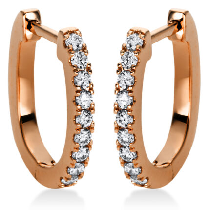 Creolen Rotgold 18kt 0,20 Ohrschmuck mit 18 Diamanten - 2I873