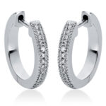 Creolen Weißgold 18kt 0,10 Diamantschmuck mit 28 Diamanten - 2I985