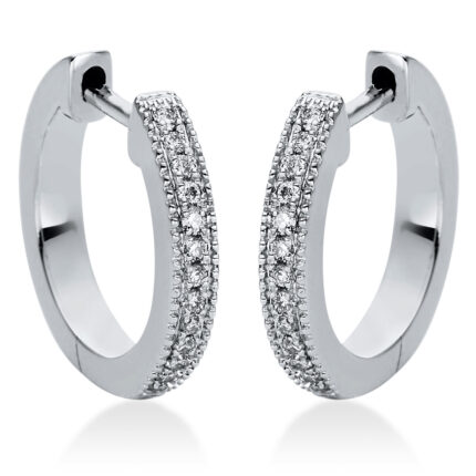 Creolen Weißgold 18kt 0,10 Diamantschmuck mit 28 Diamanten - 2I985