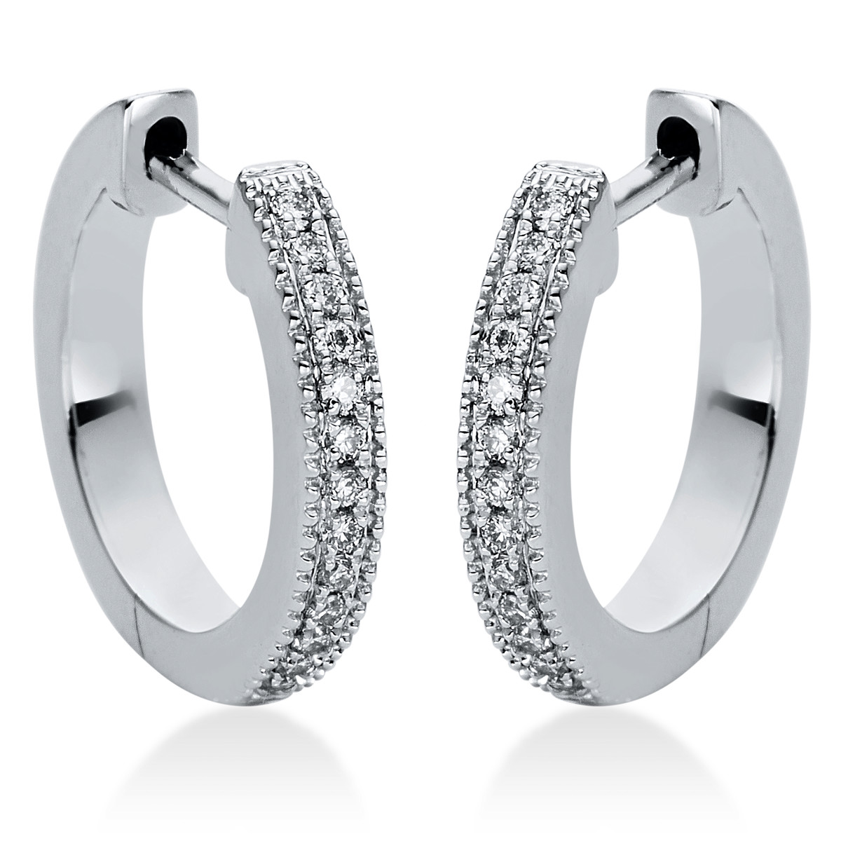 2I985W Creolen Weißgold 18kt 0,10 Diamantschmuck mit 28 Diamanten - 2I985 – Bild 1