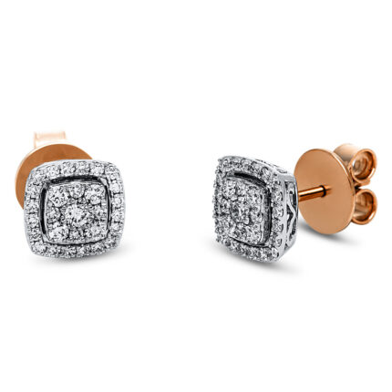 Ohrstecker Rotgold / Weißgold 18kt 0,51 Ohrschmuck mit 58 Diamanten - 2J543
