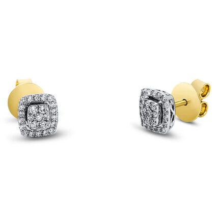 Ohrstecker Gelbgold / Weißgold 18kt 0,32 Ohrschmuck mit 50 Diamanten - 2J548
