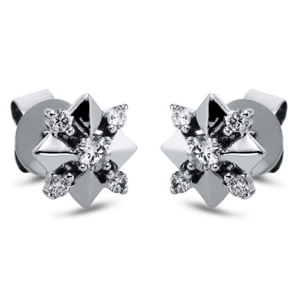 Ohrstecker Weißgold 18kt 0,20 Diamantschmuck mit 10 Diamanten - 2K184