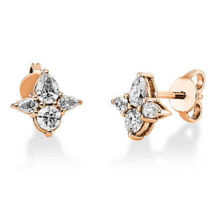 Ohrstecker Rosegold 18kt 0,77 Diamantschmuck mit 8 Diamanten - 2K668