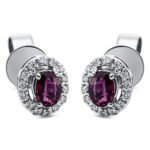 Ohrstecker 4er-Krappe Weißgold 18kt 0,08 Diamantschmuck Farbstein 0,41 ct - 2M067