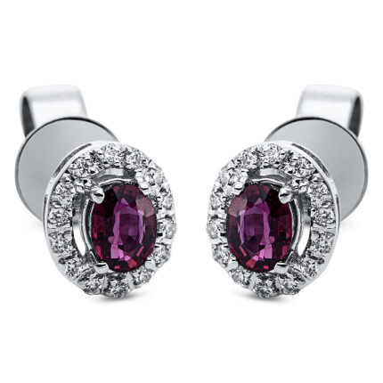 Ohrstecker 4er-Krappe Weißgold 18kt 0,08 Diamantschmuck Farbstein 0,41 ct - 2M067