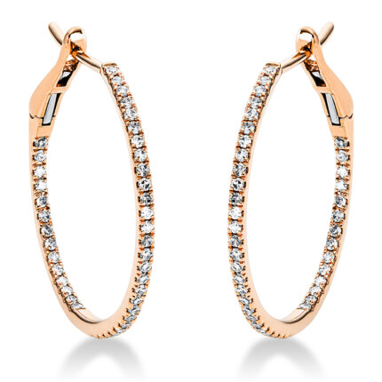 Creolen Rosegold 18kt 0,35 Diamantschmuck mit 86 Diamanten - 2M140