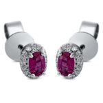 Ohrstecker Weißgold 18kt 0,09 Diamantschmuck Farbstein 0,63 ct - 2M390