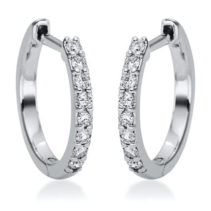 Creolen Weißgold 18kt 0,16 Diamantschmuck mit 16 Diamanten - 2N822