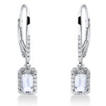 Ohrschmuck 4er-Krappe Weißgold 18kt 0,14 Diamantschmuck Farbstein 0,51 ct - 2O126