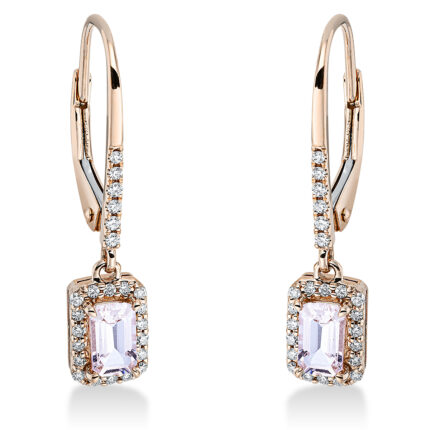 Ohrschmuck 4er-Krappe Rosegold 18kt 0,14 Diamantschmuck Farbstein 0,54 ct - 2O129