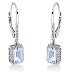 Ohrschmuck 4er-Krappe Weißgold 18kt 0,15 Diamantschmuck Farbstein 0,95 ct - 2O132