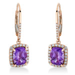 Ohrschmuck 4er-Krappe Rosegold 18kt 0,39 Diamantschmuck Farbstein 2,47 ct - 2O139