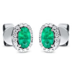 Ohrstecker 4er-Krappe Weißgold 18kt 0,09 Diamantschmuck Farbstein 0,48 ct - 2O151