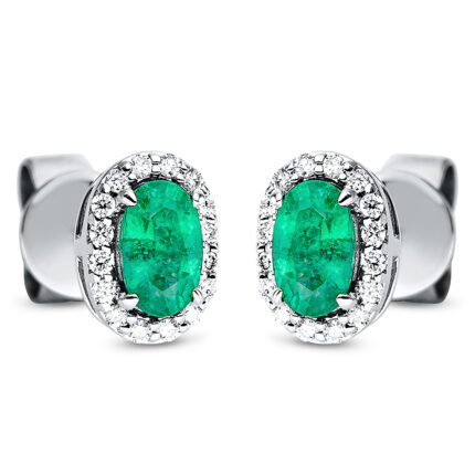 Ohrstecker 4er-Krappe Weißgold 18kt 0,09 Diamantschmuck Farbstein 0,48 ct - 2O151