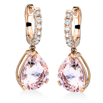 Ohringe 3er-Krappe Rotgold 18kt 0,22 Ohrschmuck Farbstein 5,7 ct - 2O280