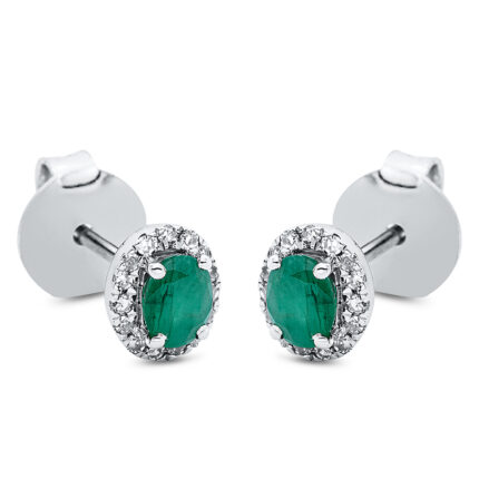 Ohrstecker 4er-Krappe Weißgold 18kt 0,08 Ohrschmuck Farbstein 0,31 ct - 2O501