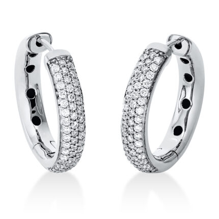 Creolen Weißgold 18kt 0,51 Ohrschmuck mit 98 Diamanten - 2O520