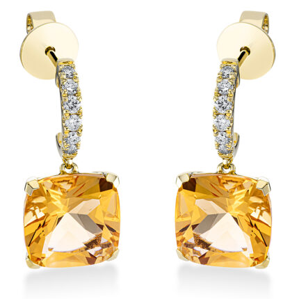 Ohringe 4er-Krappe Gelbgold 18kt 0,23 Ohrschmuck Farbstein 7,2 ct - 2O628