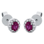 Ohrstecker 4er-Krappe Weißgold 18kt 0,22 Diamantschmuck Farbstein 0,59 ct - 2O971