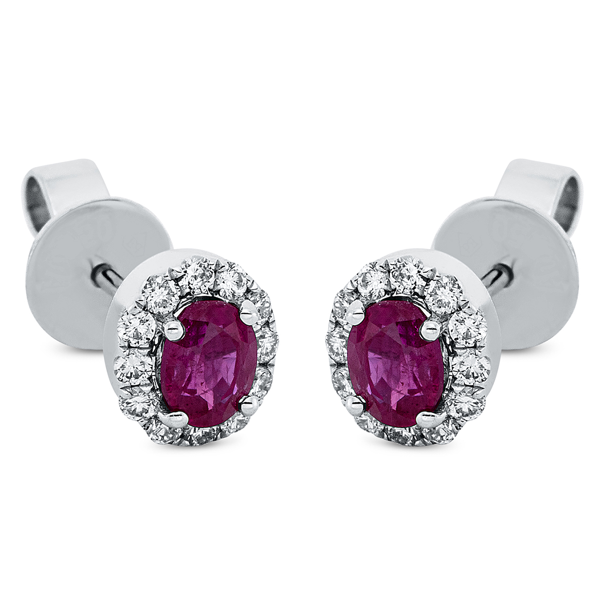 2O971W Ohrstecker 4er-Krappe Weißgold 18kt 0,22 Diamantschmuck Farbstein 0,59 ct - 2O971 – Bild 1