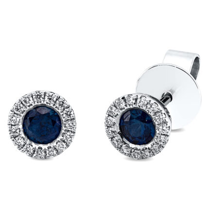 Ohrstecker Weißgold 18kt 0,08 Ohrschmuck Farbstein 0,38 ct - 2Q797