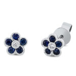 Ohrstecker Weißgold 18kt 0,02 Diamantschmuck Farbstein 0,31 ct - 2R274