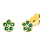 Ohrstecker Gelbgold 18kt 0,02 Diamantschmuck Farbstein 0,26 ct - 2R403