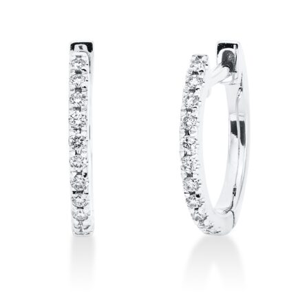 Creolen Weißgold 18kt 0,09 Ohrschmuck mit 22 Diamanten - 2R441