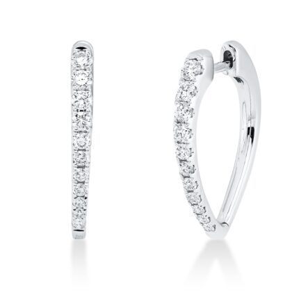 Creolen Weißgold 18kt 0,47 Ohrschmuck mit 22 Diamanten - 2R694