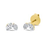 Ohrstecker Gelbgold 18kt 0,39 Diamantschmuck mit 10 Diamanten - 2T240