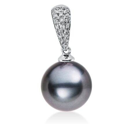 Anhänger Weißgold 18kt 0,06 Diamantschmuck mit 19 Diamanten Tahiti 10 mm - 3G021