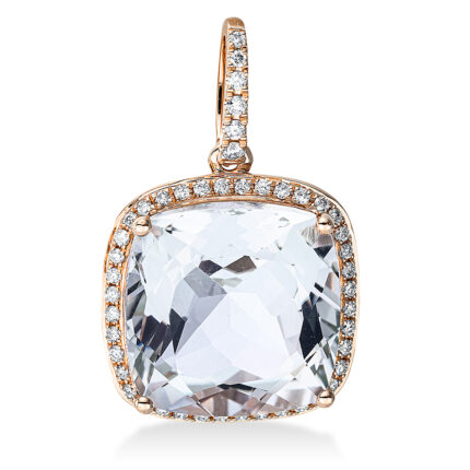 Anhänger 4er-Krappe Rosegold 18kt 0,22 Diamantschmuck Farbstein 8 ct - 3G180