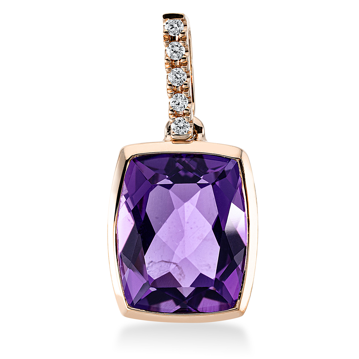 3G266R Anhänger Zarge Rosegold 18kt 0,04 Diamantschmuck Farbstein 3 ct - 3G266 – Bild 1