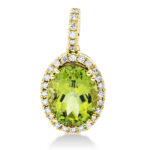 Anhänger 4er-Krappe Gelbgold 18kt 0,20 Diamantschmuck Farbstein 3,2 ct - 3G328