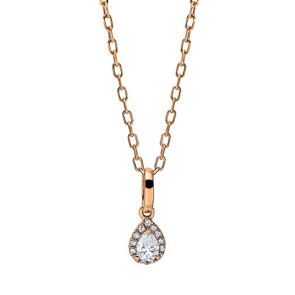 Collier Rosegold 18kt 0,14 Diamantschmuck mit 14 Diamanten - 4I719