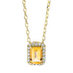 Collier 4er-Krappe Gelbgold 18kt 0,10 Diamantschmuck Farbstein 0,52 ct - 4J735