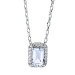 Collier 4er-Krappe Weißgold 18kt 0,10 Diamantschmuck Farbstein 0,63 ct - 4J740