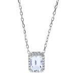 Collier 4er-Krappe Weißgold 18kt 0,08 Diamantschmuck Farbstein 0,89 ct - 4J744