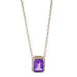 Collier 4er-Krappe Rosegold 18kt 0,08 Diamantschmuck Farbstein 0,99 ct - 4J745