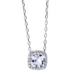 Collier 4er-Krappe Weißgold 18kt 0,10 Diamantschmuck Farbstein 0,93 ct - 4J753