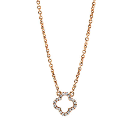 Collier Rosegold 18kt 0,05 Diamantschmuck mit 20 Diamanten - 4L261
