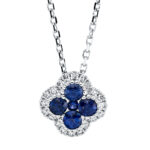 Collier Weißgold 18kt 0,11 Diamantschmuck Farbstein 0,39 ct - 4L729