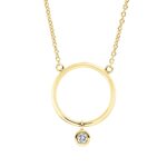 Collier Gelbgold 18kt 0,03 Diamantschmuck mit 1 Diamanten - 4N177