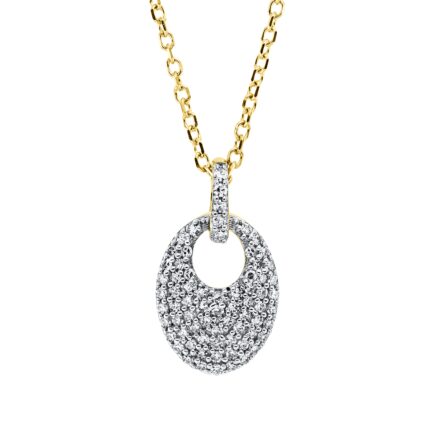 Collier Gelbgold 18kt 0,14 Diamantschmuck mit 69 Diamanten - 4N187